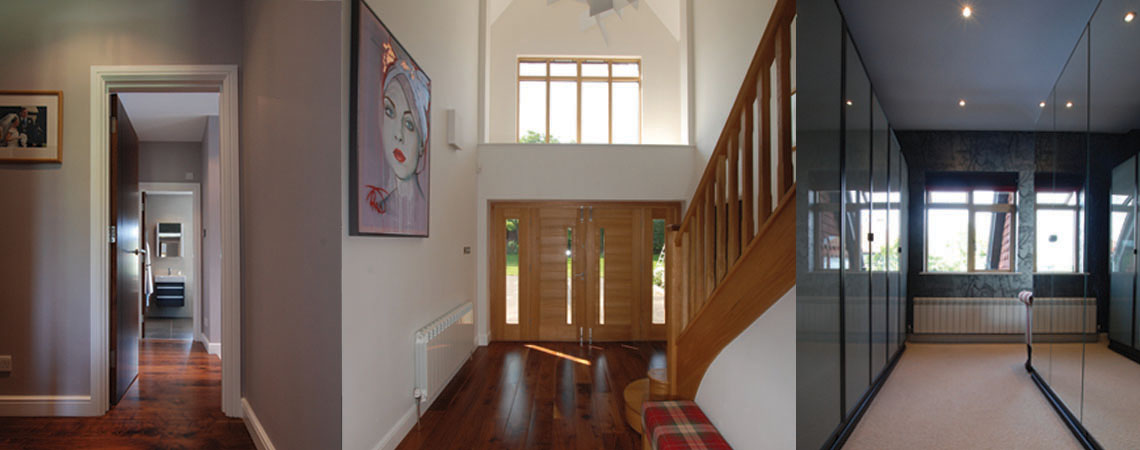 Reconfigured hallway and bespoke timber staircase in a Sevenoaks home renovation — 2014 project by Simon King Construction