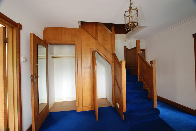 Before — Entrance hall & oak staircase, Kippington Road